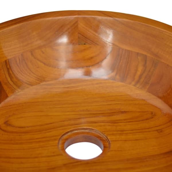 vidaXL Vask heltre teak Φ40x10 cm