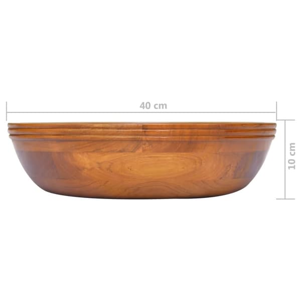 vidaXL Vask heltre teak Φ40x10 cm