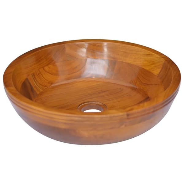 vidaXL Vask heltre teak Φ40x10 cm