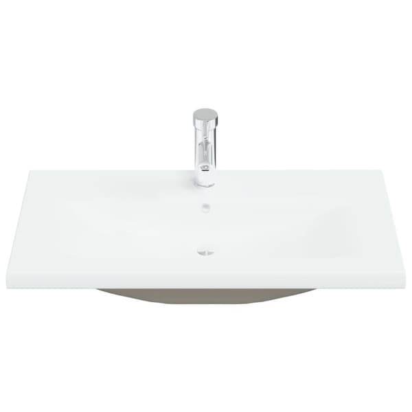 vidaXL Inbyggt handfat med blandare 81x39x18 cm keramik vit