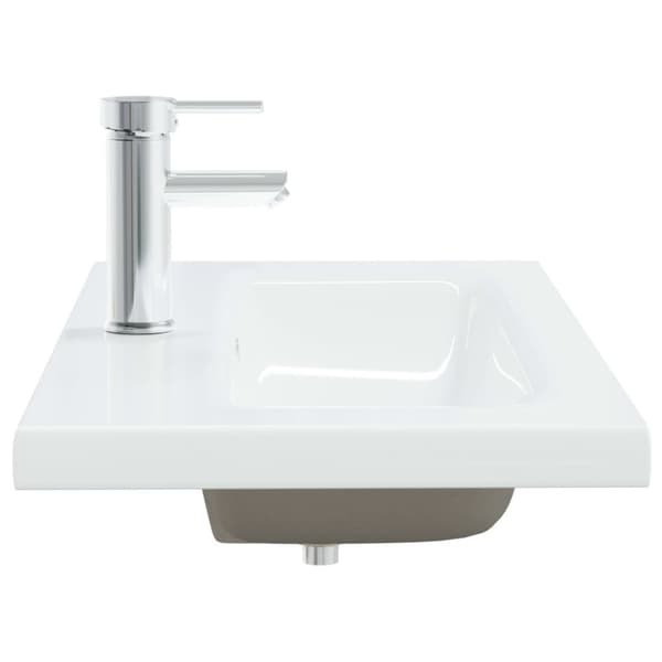 vidaXL Inbyggt handfat med blandare 81x39x18 cm keramik vit