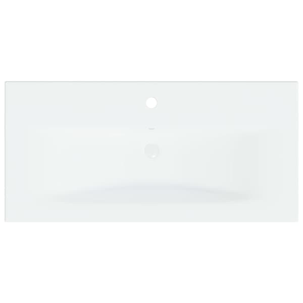 vidaXL Inbyggt handfat med blandare 81x39x18 cm keramik vit