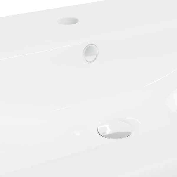 vidaXL Inbyggt handfat med blandare 81x39x18 cm keramik vit