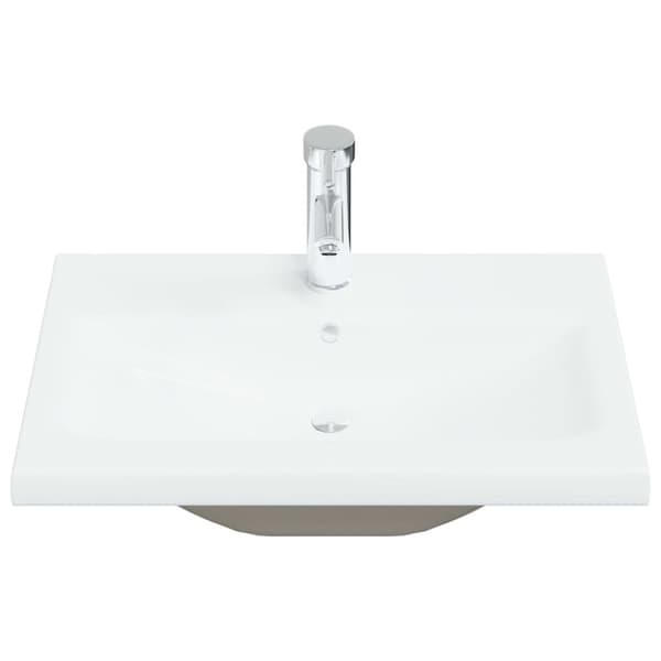 vidaXL indbygget håndvask med hane 61x39x18 cm keramisk hvid