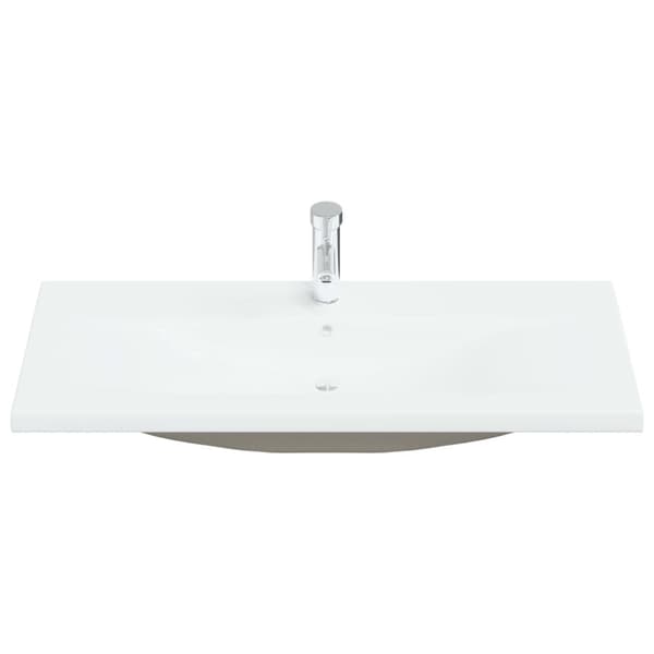 vidaXL Inbyggt handfat med blandare 101x39x18 cm keramik vit