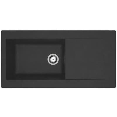 STRADOUR Inbyggt hartsfat Lierra 1000x500mm 1 stor skål - Svart - fransk tillverkning