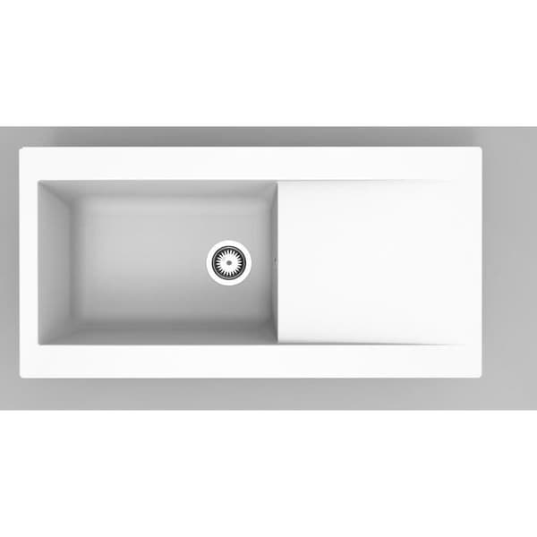 STRADOUR Inbyggt hartsfat Lierra 1000x500mm 1 stor skål - Vit - fransk tillverkning