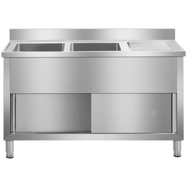 Royal Catering Diskbänkskåp - dubbelt - 140 cm