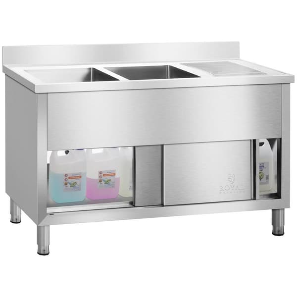 Royal Catering Diskbänkskåp - dubbelt - 140 cm