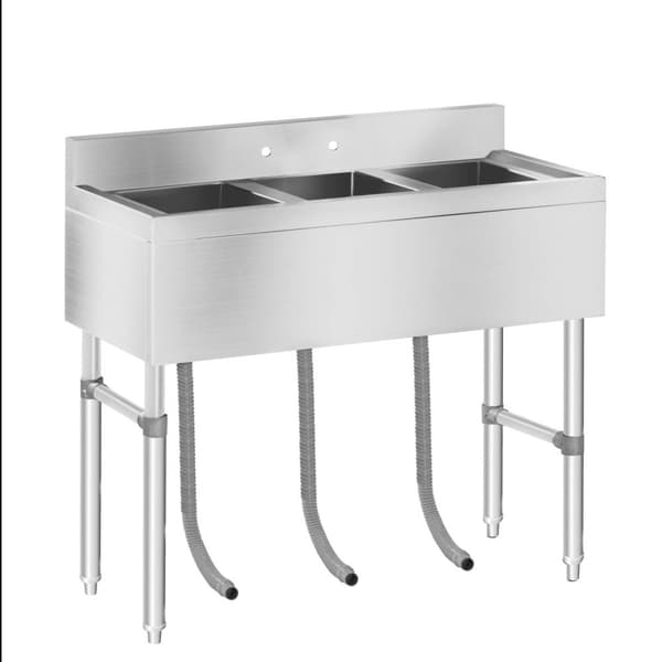 Royal Catering Diskbänk - 3 diskhoar - 100 x 50 x 97 cm