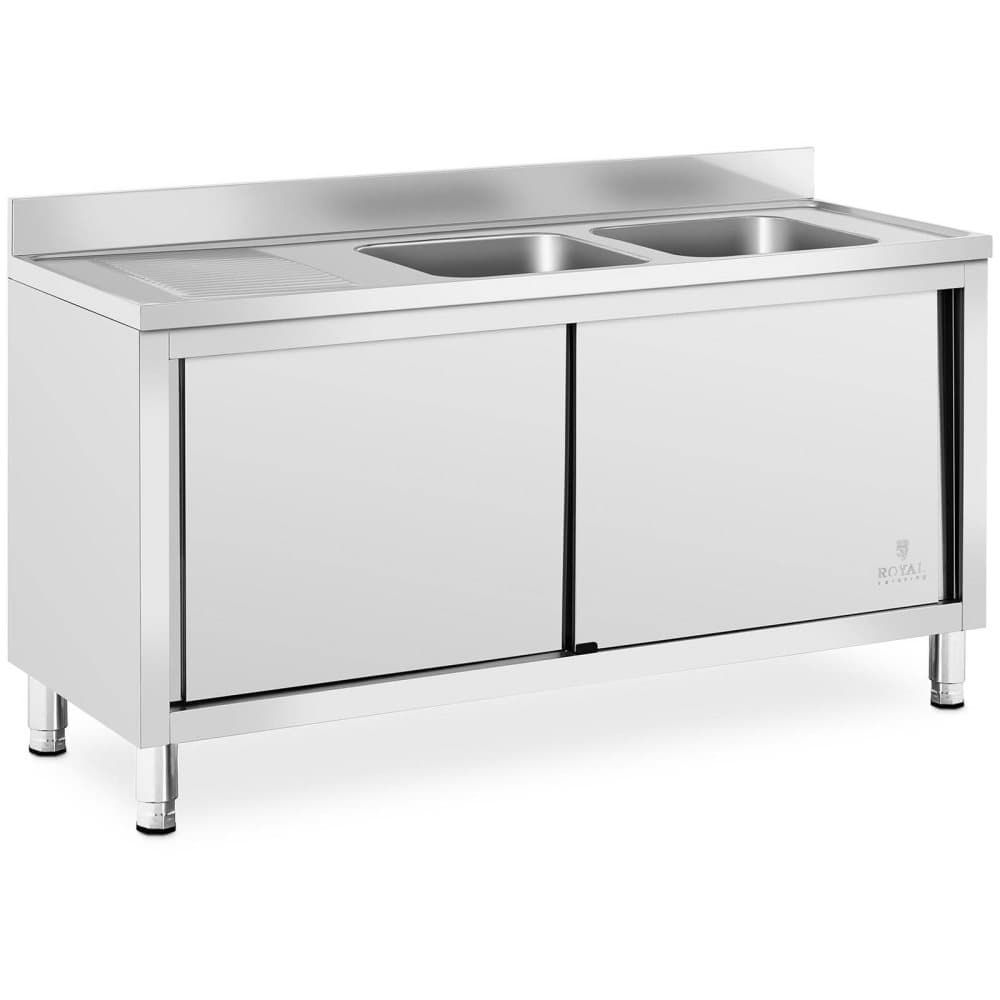 Royal Catering Diskbord - 2 diskhoar - Royal Catering - Rostfritt stål - 400 x 400 x 250 mm