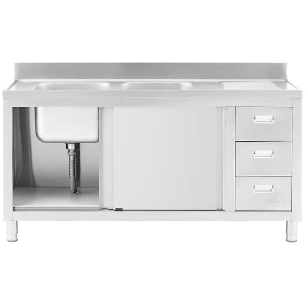 Royal Catering Diskbord - 2 diskhoar - Royal Catering - Rostfritt stål - 400 x 400 x 300 mm