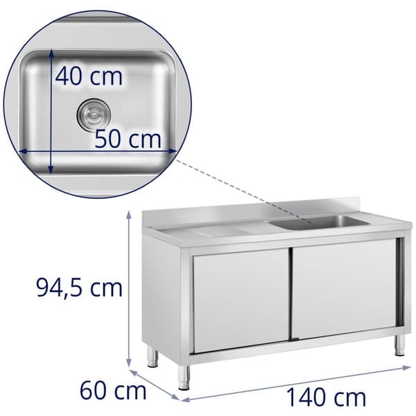 Royal Catering Diskbord - 1 diskho - Royal Catering - Rostfritt stål - 500 x 400 x 240 mm