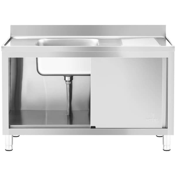 Royal Catering Diskbänksbord - 1 diskho - Royal Catering - Rostfritt stål - 500 x 400 x 240 mm