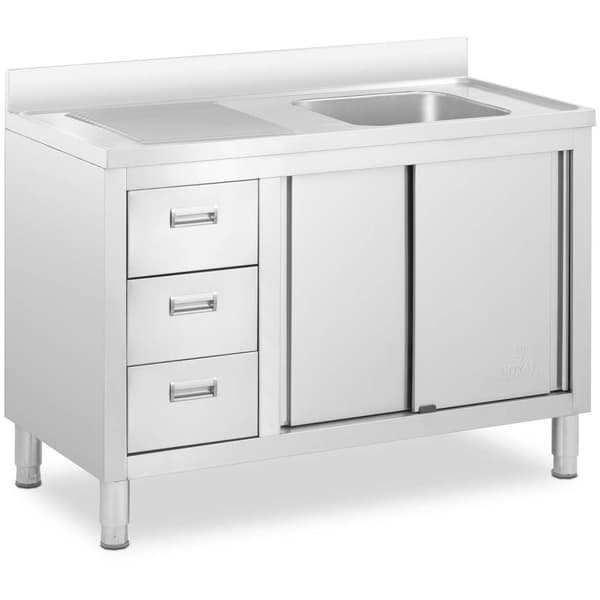 Royal Catering Diskbänksbord - 1 diskho - Royal Catering - Rostfritt stål - 400 x 400 x 300 mm