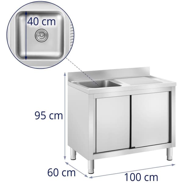 Royal Catering Diskbord - 1 diskho - Royal Catering - Rostfritt stål - 400 x 400 x 240 mm