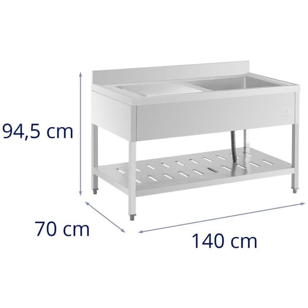 Royal Catering Rostfri diskho - 1 ho - Royal Catering - Rostfritt stål - 140 x 70 cm
