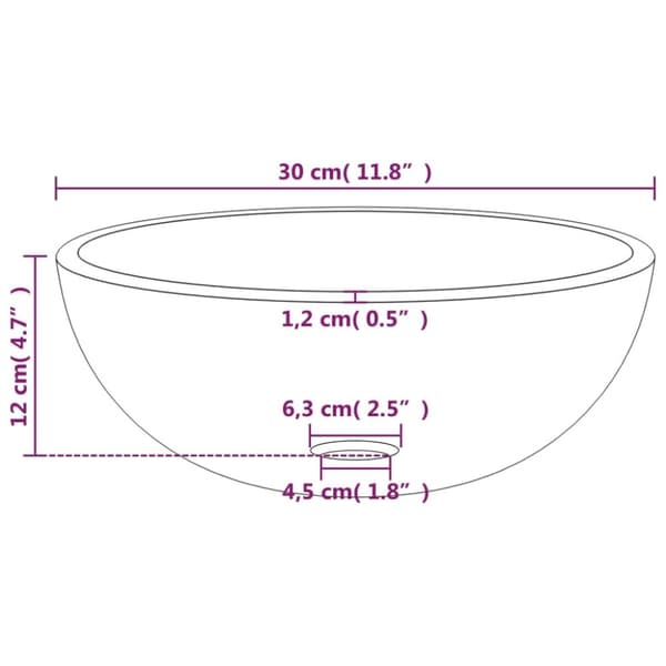 vidaXL Servant herdet glass 30x12 cm gjennomsiktig