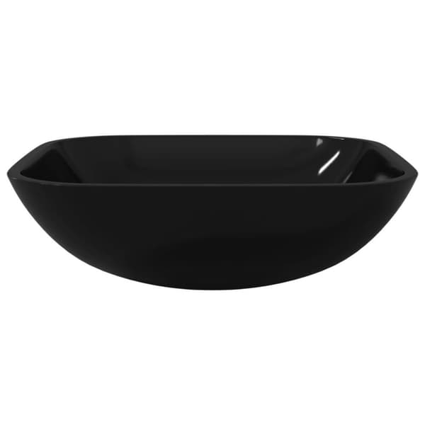 vidaXL Handfat glas 42x42x14 cm svart