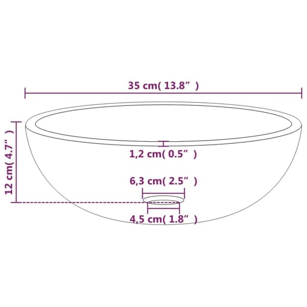 vidaXL Servant herdet glass 35x12 cm svart