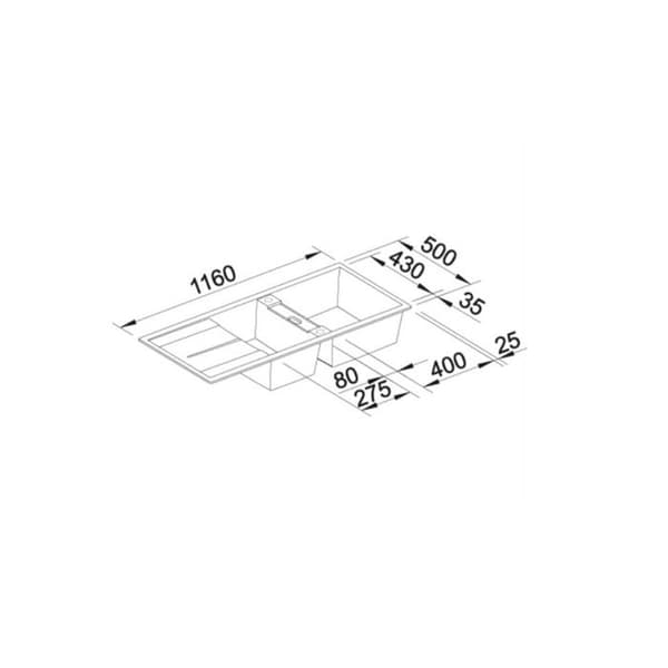 Diskbänk - BLANCO - Metra 8S - SILGRANIT® - 2 skålar - 1 vändbar avloppslåda - antracit