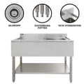 Miniatyrbild 1 av 11: Restaurang- & Storköksdiskbänk i Rostfritt Stål - Avrinningsyta Kommersiell Köksbänk Storkök Restaurang Catering Servering Bord Slitstark 120