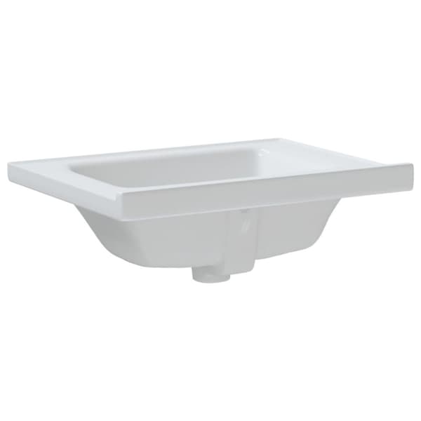 vidaXL badeværelsesvask 61x48x19,5 cm rektangulær keramisk hvid
