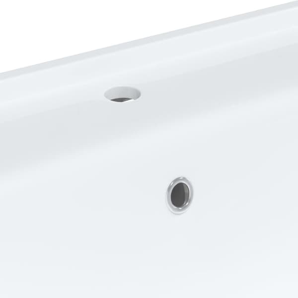 vidaXL badeværelsesvask 61x48x19,5 cm rektangulær keramisk hvid
