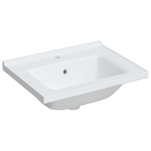 vidaXL badeværelsesvask 61x48x19,5 cm rektangulær keramisk hvid