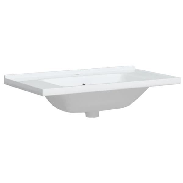 vidaXL badeværelsesvask 81x48x19,5 cm rektangulær keramisk hvid