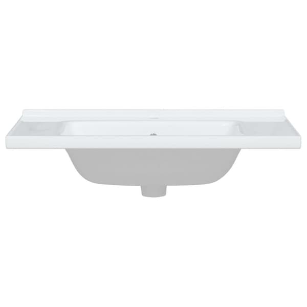 vidaXL badeværelsesvask 81x48x19,5 cm rektangulær keramisk hvid