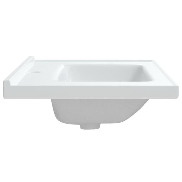 vidaXL badeværelsesvask 81x48x19,5 cm rektangulær keramisk hvid