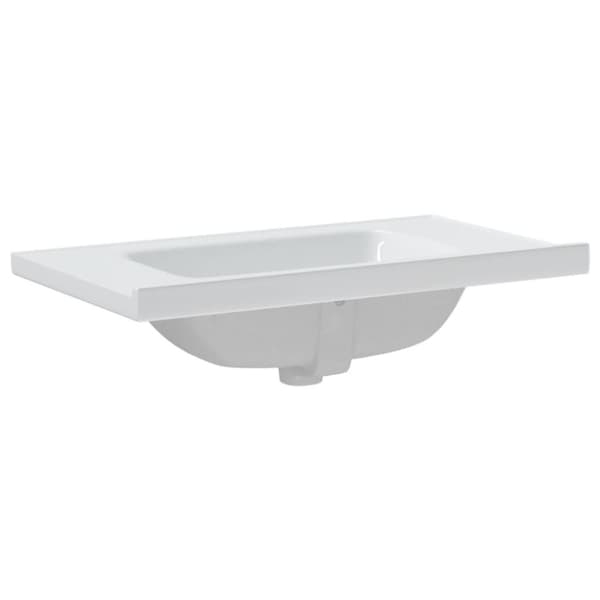 vidaXL badeværelsesvask 81x48x19,5 cm rektangulær keramisk hvid