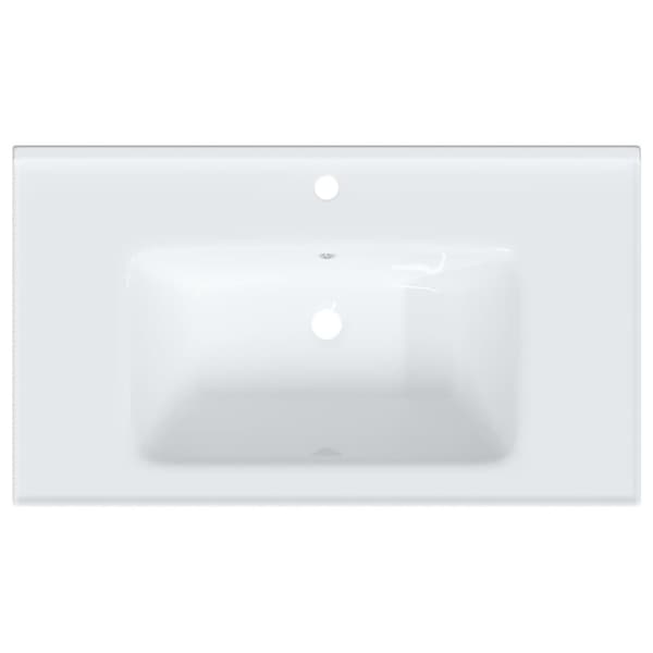 vidaXL badeværelsesvask 81x48x19,5 cm rektangulær keramisk hvid