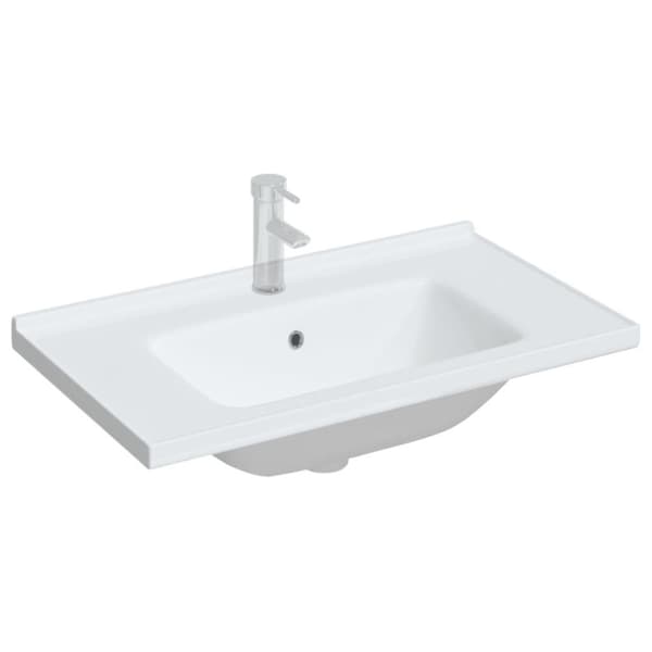 vidaXL badeværelsesvask 81x48x19,5 cm rektangulær keramisk hvid