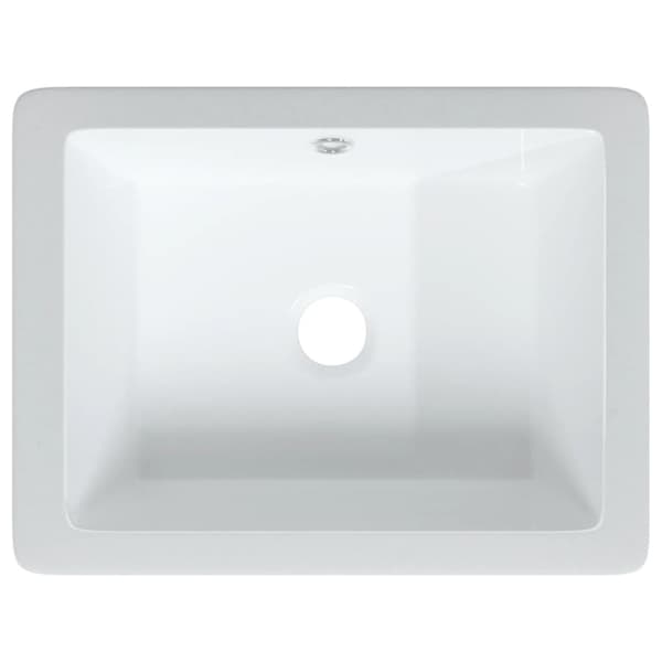 vidaXL badeværelsesvask 39x30x18,5 cm rektangulær keramisk hvid