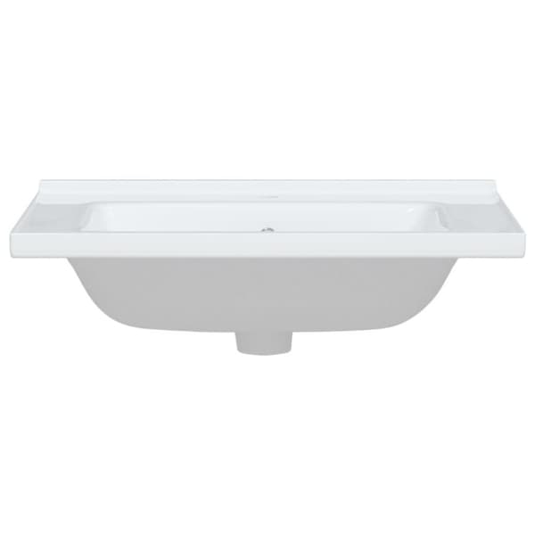 vidaXL badeværelsesvask 71x48x19,5 cm rektangulær keramisk hvid