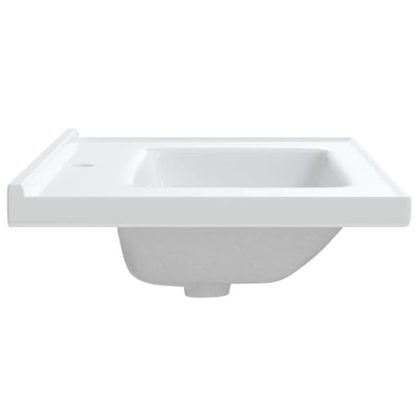 vidaXL badeværelsesvask 71x48x19,5 cm rektangulær keramisk hvid