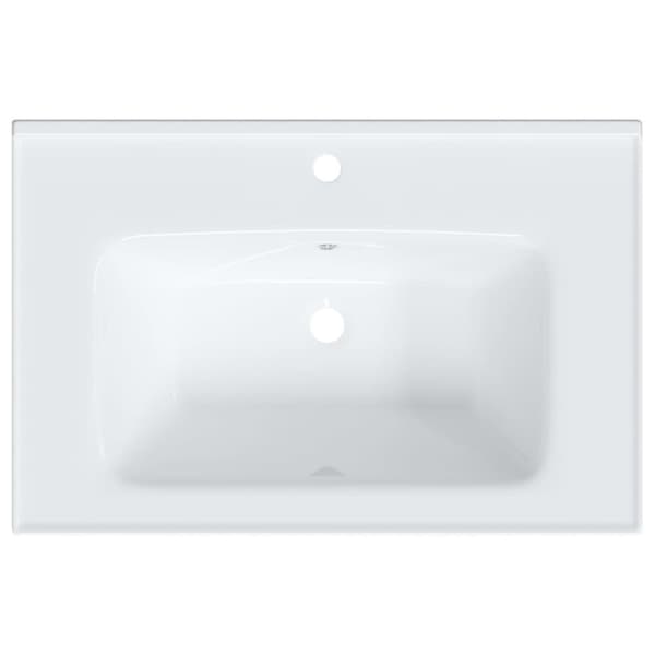 vidaXL badeværelsesvask 71x48x19,5 cm rektangulær keramisk hvid