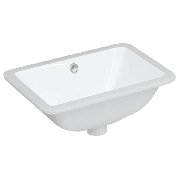 vidaXL badeværelsesvask 41,5x26x18,5 cm rektangulær keramisk hvid