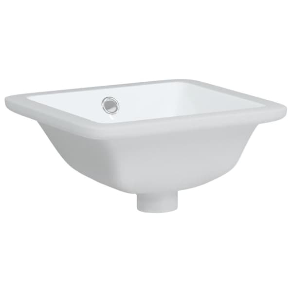 vidaXL badeværelsesvask 30,5x27x14 cm rektangulær keramisk hvid