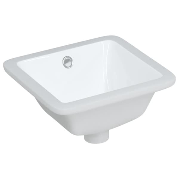 vidaXL badeværelsesvask 30,5x27x14 cm rektangulær keramisk hvid