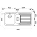 Miniatyrbild 2 av 3: FRANKE 101.0085.812 Logica Inbyggd diskho, Silk INOX, Normal