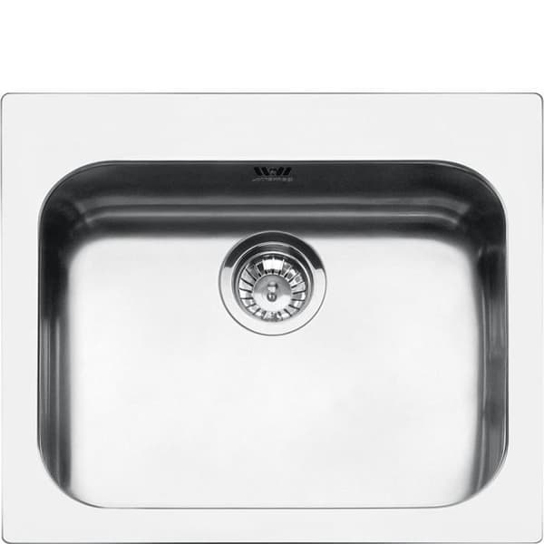 Smeg VS50P3, Utanpåliggande diskbänk, rektangulär, rostfritt stål, rostfritt stål, 1 skål, rektangulär