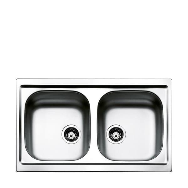Smeg LYP792, Undermonterad diskbänk, rektangulär, rostfritt stål, rostfritt stål, 2 skålar, rektangulär