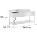 Miniatyrbild 6 av 6: Royal Catering Diskbänk - 1 diskho - Rostfritt stål - 160 x 60 x 97 cm - Royal Catering