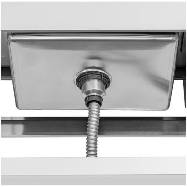 Royal Catering Diskbänk - 2 diskhoar - Rostfritt stål - 180 x 60 x 97 cm - Royal Catering