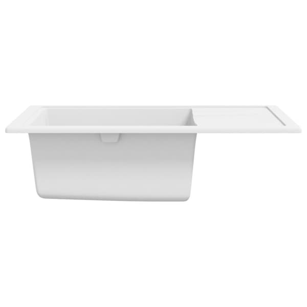 Diskho med bräddavlopp oval vit granit
