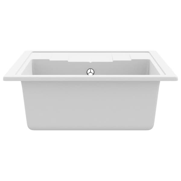 Diskho med bräddavlopp oval vit granit