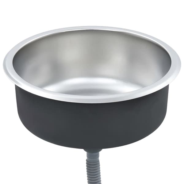køkkenvask med strainer og vandlås rustfrit stål